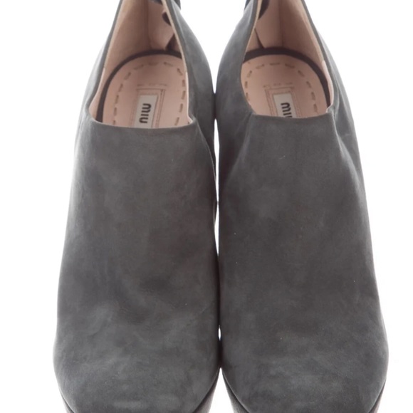 Miu Miu Gray Suede Booties - Picture 5 of 13